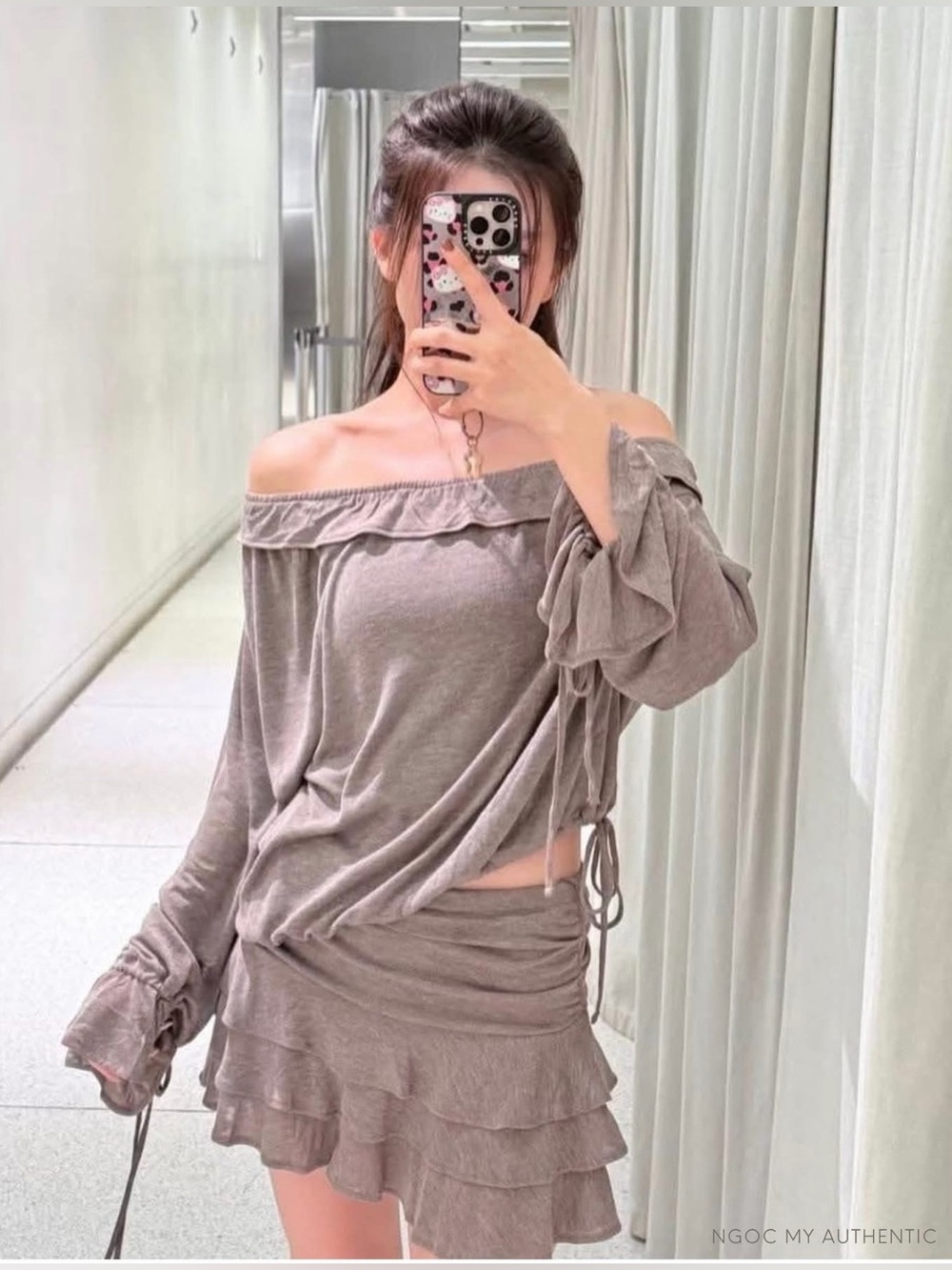 Zara ruffle mini skirt